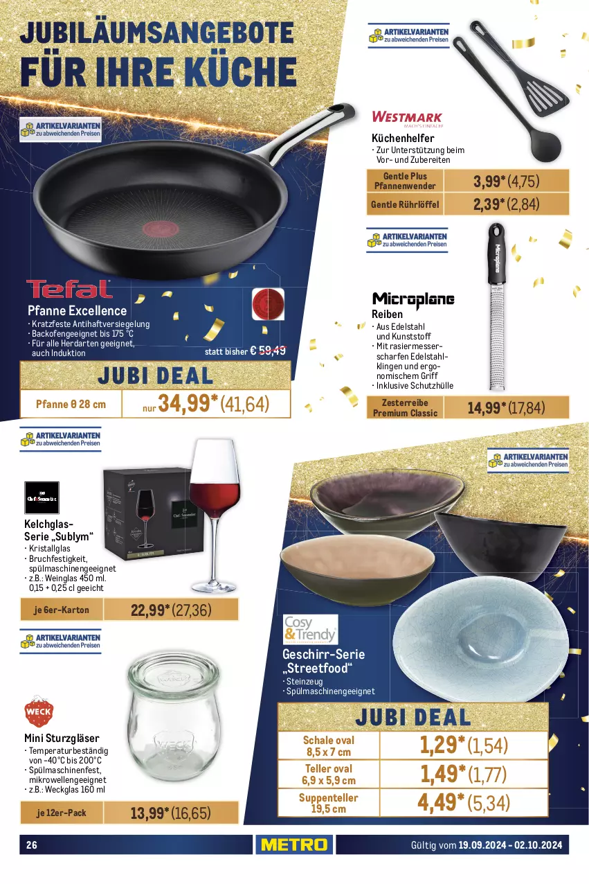 Aktueller Prospekt Metro - Food-NonFood - von 19.09 bis 02.10.2024 - strona 28 - produkty: ACC, angebot, angebote, auto, backofen, brötchen, Cap, cappuccino, chia, cin, edelstahl, eis, elle, ente, espresso, fritteuse, geschirr, getränk, getränke, Gläser, herdarten, induktionskochfeld, Jubiläums, jubiläumsangebot, kaffee, kaffeevollautomat, kochfeld, küche, kuchen, Küchen, Küchenhelfer, latte, latte macchiato, LG, Löffel, mac, macchiato, messer, mikrowelle, milch, natur, naturstein, Ofen, pfanne, pfannen, Pfannenwender, pizza, Pizzaofen, reis, Schal, Schale, schutzhülle, spülmaschinen, suppe, suppen, teller, Ti, timer, toast, wasser, weck, wein, Zesterreibe