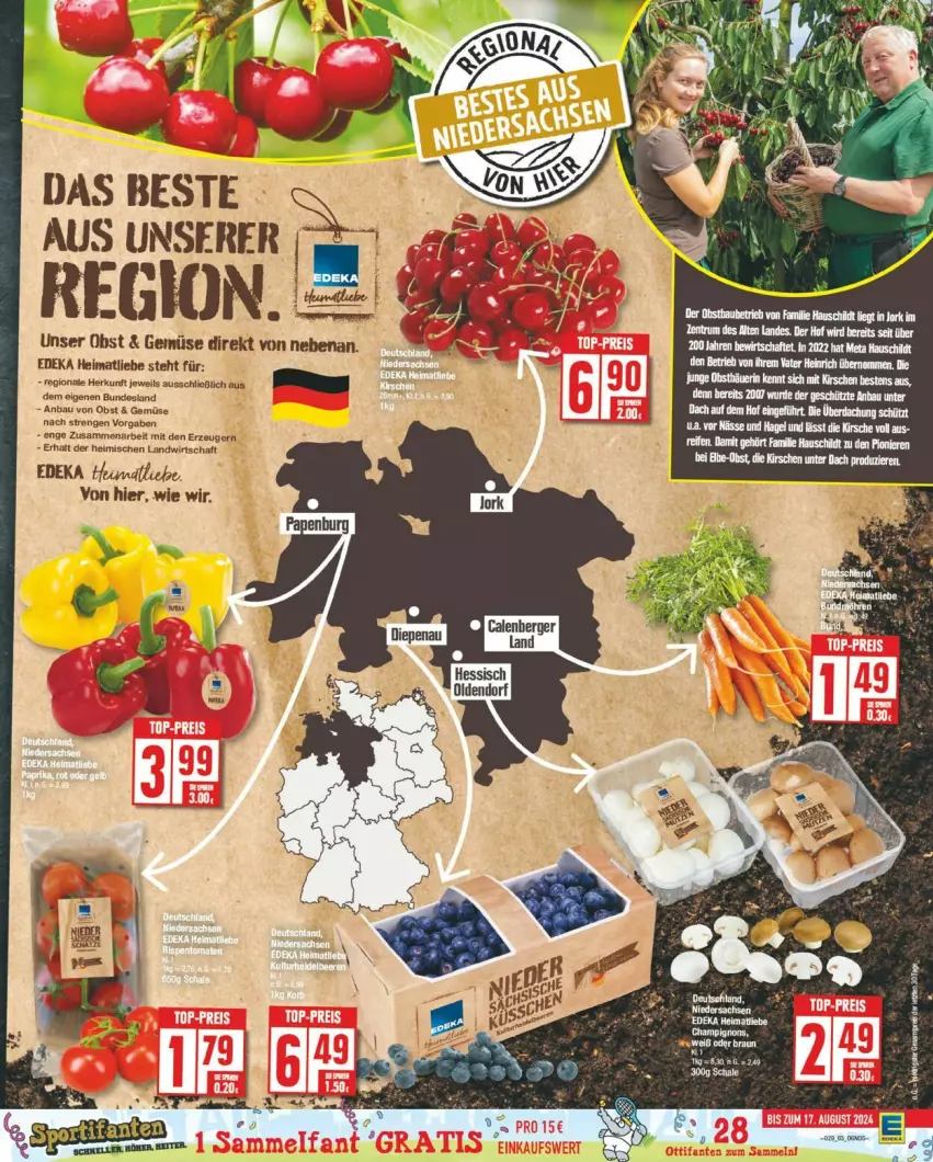 Aktueller Prospekt Edeka - Prospekte - von 15.07 bis 20.07.2024 - strona 3 - produkty: Bau, deka, kirsch, kirsche, kirschen, obst, reifen, rum, tee, Ti, Tiere, ZTE