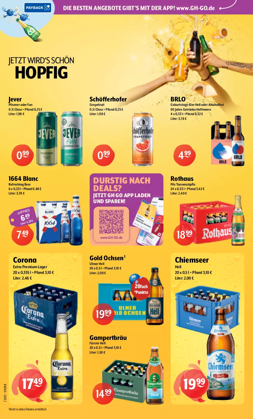Aktueller Prospekt Getraenke Hoffmann - Prospekte - von 28.09 bis 02.10.2026 - strona 6 - produkty: alkohol, angebot, angebote, bier, BRLO, corona, corona extra, eis, getränk, getränke, grapefruit, jever, jever pilsener, pils, pilsener, schöfferhofer, Ti