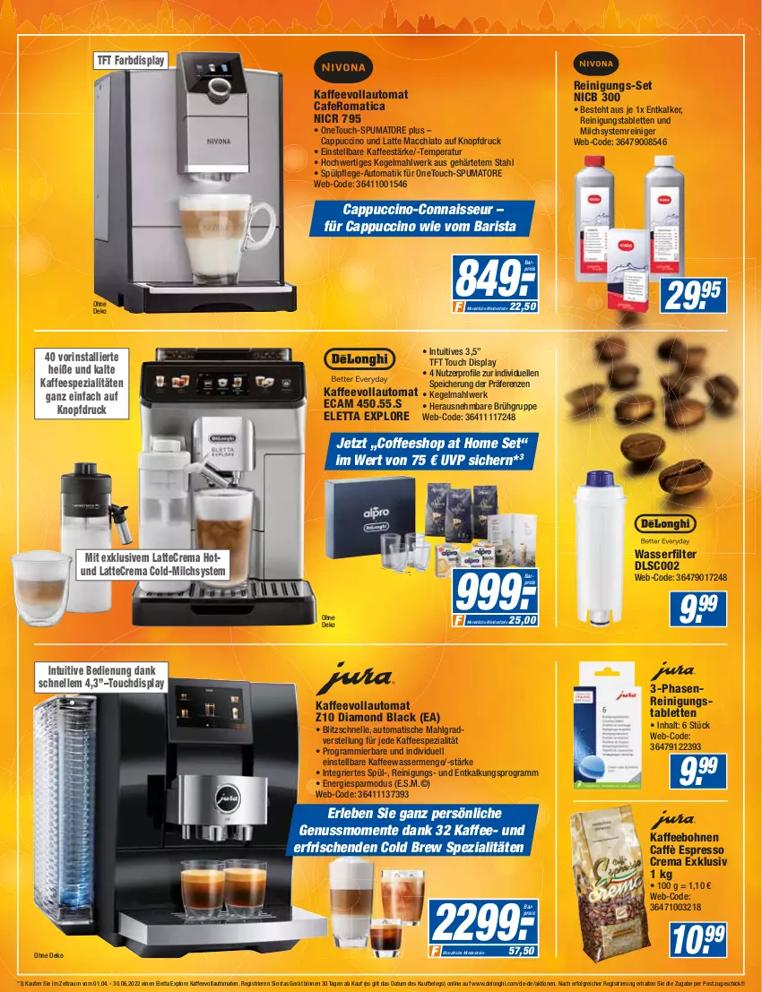 Aktueller Prospekt Expert Singen - Prospekte - von 11.05 bis 17.05.2022 - strona 13 - produkty: ACC, auto, bohne, bohnen, Cap, cappuccino, chia, cin, delonghi, eis, elle, ente, entkalker, espresso, kaffee, kaffeebohnen, kaffeespezialitäten, kaffeevollautomat, kaffeevollautomaten, lack, latte, latte macchiato, LG, mac, macchiato, milch, nuss, puma, reiniger, Reinigung, reis, Spezi, tablet, tablett, Tablette, Ti, tisch, tomate, tomaten, vollautomaten, wasser, wasserfilter