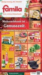 Gazetka promocyjna Famila - Prospekte - Gazetka - ważna od 24.12 do 24.12.2022 - strona 1 - produkty: angebot, angebote, aust, Becher, beutel, coppenrath, culinaria, dessert, die ofenfrische, Dr. Oetker, ecco, ehrmann, Ehrmann Grand Dessert, eis, elle, energizer, flasche, frucht, fruchtsecco, lebensmittel, nuss, Ofen, pfanne, pfannen, pils, pilsener, pizza, reis, Ria, rind, rinder, Rinderroulade, rinderrouladen, rosen, Rosenkohl, rotkäppchen, rouladen, sahne, Schal, Schale, sekt, tefal, Ti, torte, veltins, veltins pilsener, ZTE