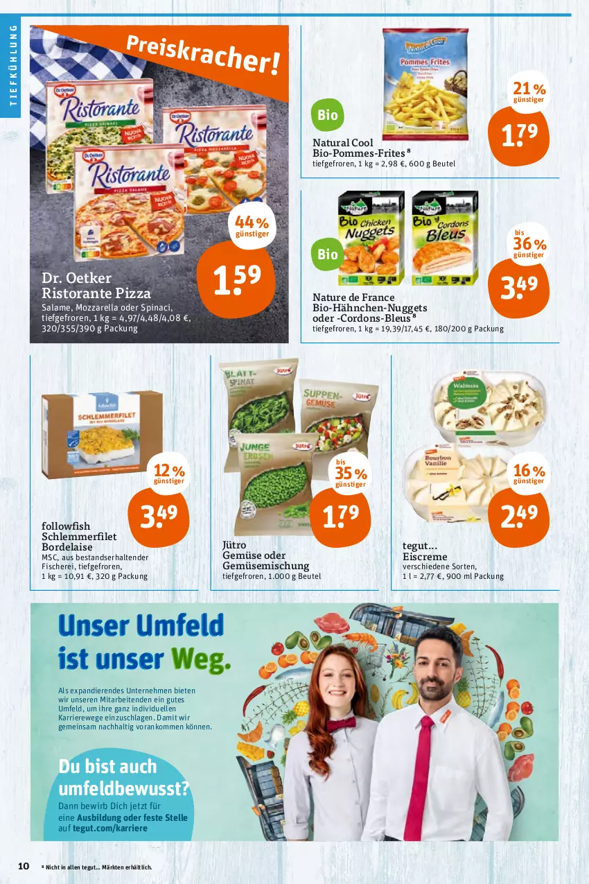 Aktueller Prospekt Tegut - Angebote der Woche - von 28.03 bis 02.04.2022 - strona 12 - produkty: beutel, bio, bordelaise, creme, Dr. Oetker, eis, eiscreme, elle, filet, fisch, fische, Fischer, followfish, mozzarella, natur, natura, nuggets, pizza, pizza salame, pommes, pommes-frites, rel, ristorante, ristorante pizza, Schere, schlemmerfilet, tender, Ti, usb