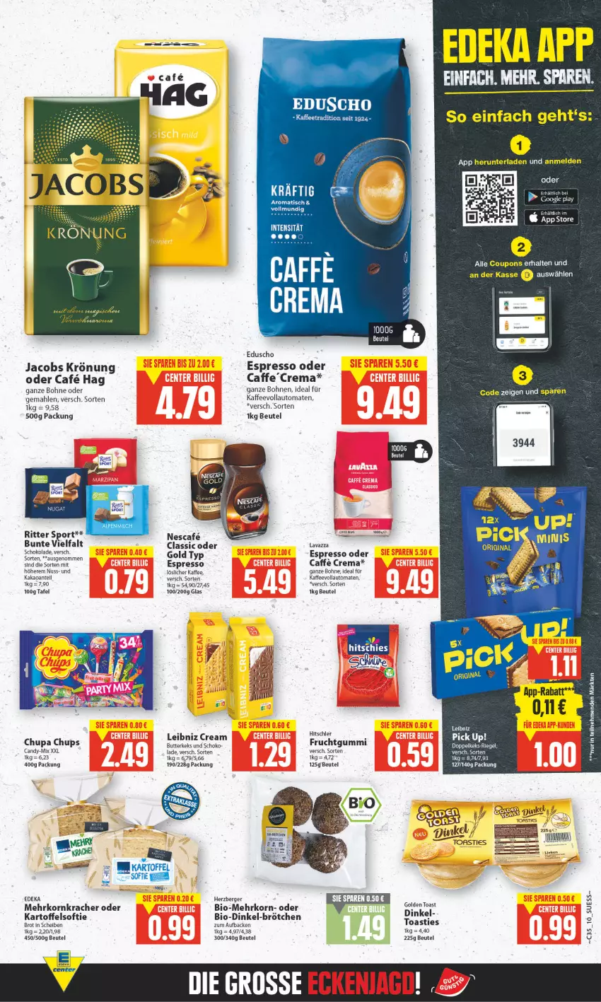 Aktueller Prospekt E Center - Angebote der Woche - von 29.08 bis 03.09.2022 - strona 10 - produkty: alle coupons, alpenmilch, asti, auto, Berger, beutel, bio, bohne, bohnen, brot, brötchen, butter, butterkeks, caffe, coupon, coupons, deka, eduscho, espresso, espresso oder, golden toast, herzberger, jacobs, jacobs krönung, kaffee, kaffeevollautomat, kaffeevollautomaten, kakao, kartoffel, keks, korn, kracher, lavazza, leibniz, löslicher kaffee, milch, nuss, ritter, ritter sport, schoko, schokolade, Sport, Ti, tisch, toast, tomate, tomaten, vollautomaten