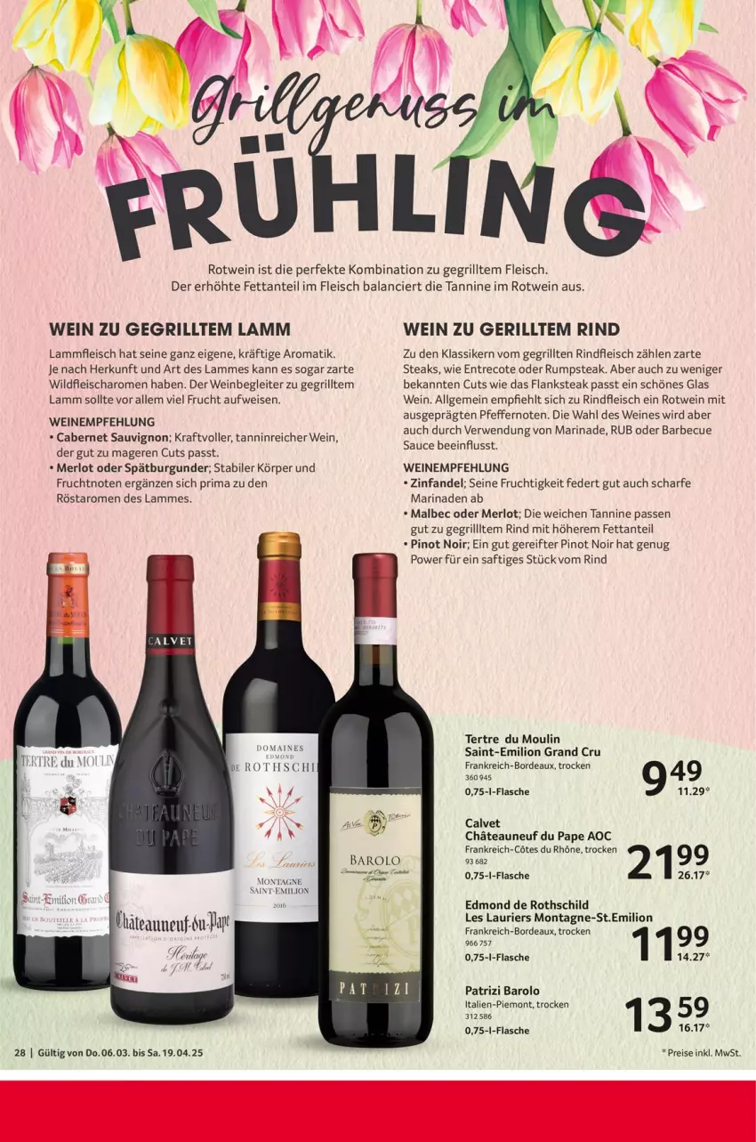 Aktueller Prospekt Selgros - Feinkostkatalog für Ostern - von 06.03 bis 19.04.2025 - strona 28 - produkty: barbecue, Barolo, burgunder, cabernet, cabernet sauvignon, eis, Flanksteak, flasche, fleisch, frucht, grill, kraft, lamm, Lammfleisch, LG, lion, marinade, merl, merlot, oder rumpsteak, pfeffer, Pinot, pinot noir, reis, rind, rindfleisch, rotwein, rum, rumpsteak, rwe, saft, sauce, sauvignon, spätburgunder, steak, steaks, Ti, wein, weine, Wild