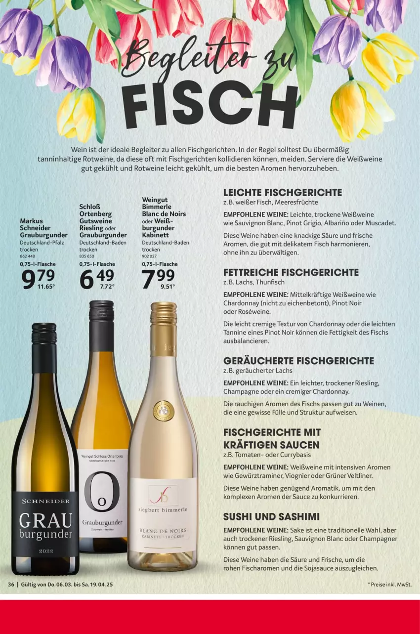 Aktueller Prospekt Selgros - Feinkostkatalog für Ostern - von 06.03 bis 19.04.2025 - strona 36 - produkty: Bad, burgunder, champagne, champagner, chardonnay, curry, eis, elle, fisch, früchte, gewürz, grauburgunder, grüner veltliner, kabinett, lachs, meeresfrüchte, merl, Pinot, pinot grigio, pinot noir, Rauch, reis, riesling, rotwein, sauce, saucen, sauvignon, sauvignon blanc, soja, sojasauce, Sushi, thunfisch, Ti, tomate, tomaten, usb, wein, weine, Weißwein