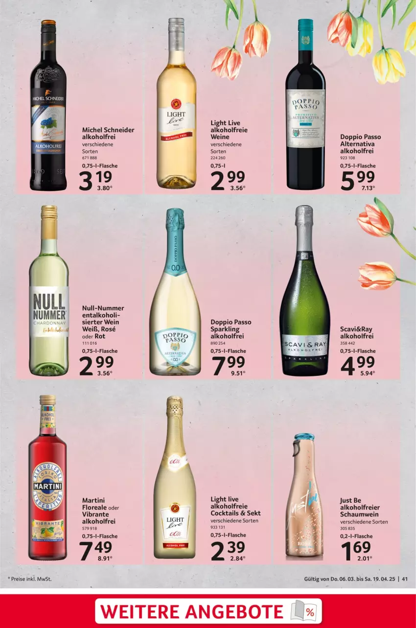 Aktueller Prospekt Selgros - Feinkostkatalog für Ostern - von 06.03 bis 19.04.2025 - strona 41 - produkty: alkohol, angebot, angebote, cocktail, cocktails, doppio passo, eier, eis, loreal, martini, Michel Schneider, passo, reis, sekt, Ti, wein, weine