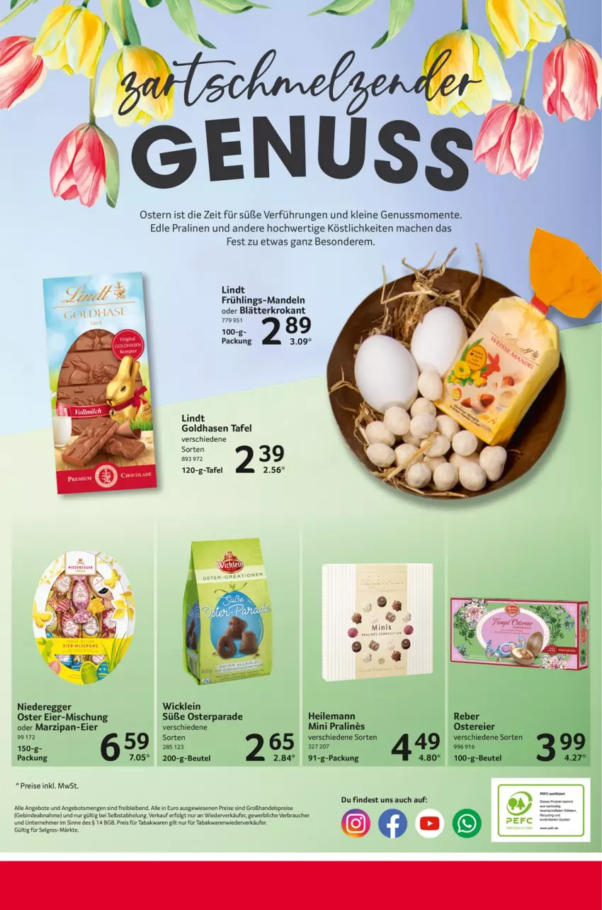 Aktueller Prospekt Selgros - Feinkostkatalog für Ostern - von 06.03 bis 19.04.2025 - strona 48 - produkty: angebot, angebote, beutel, Egger, eier, eis, ente, leine, LG, lindt, mac, mandel, mandeln, marzipan, nuss, pralinen, Rauch, reis, Ti, usb, WICK