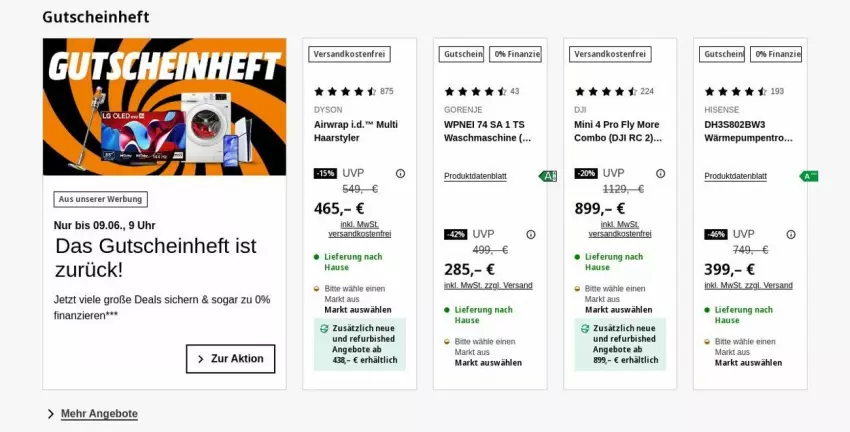 Aktueller Prospekt Saturn - Prospekte - von 02.06 bis 11.06.2025 - strona 1 - produkty: angebot, angebote, DJI, Dyson, gorenje, gutschein, hisense, ndk, Ti, uhr, versandkostenfrei, waschmaschine, wrap