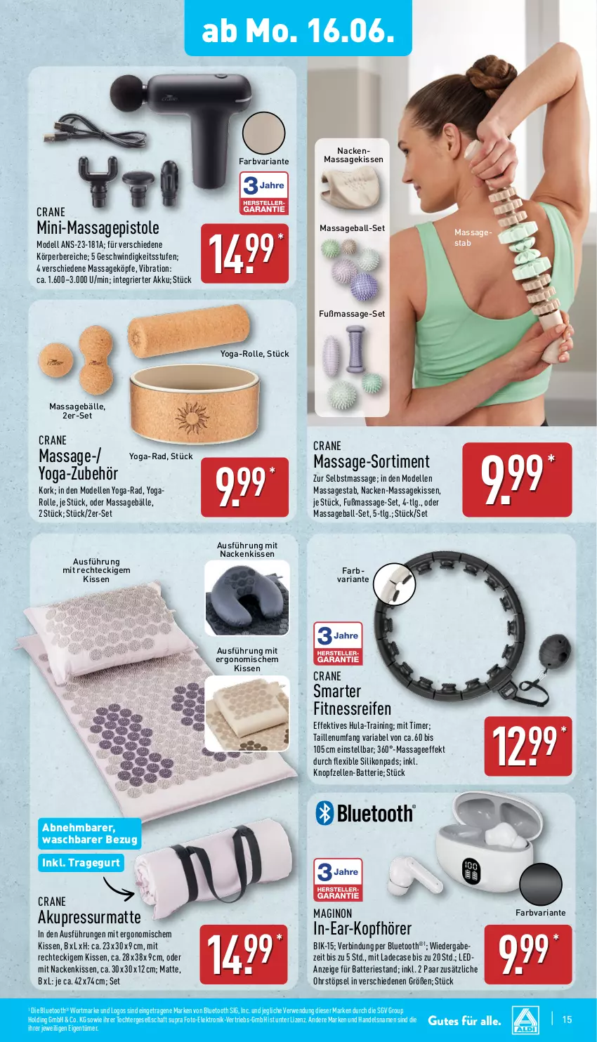 Aktueller Prospekt Aldi Nord - Von Montag - von 16.06 bis 21.06.2025 - strona 15 - produkty: akku, ball, batterie, dell, Elektro, elle, gin, in-ear-kopfhörer, kissen, kopfhörer, LG, Mode, nackenkissen, reifen, Ria, rwe, Ti, timer, Yo