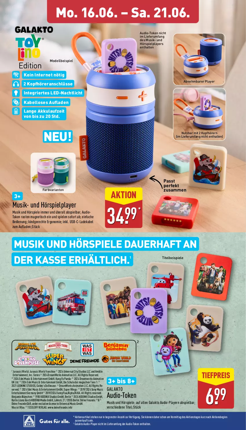 Aktueller Prospekt Aldi Nord - Von Montag - von 16.06 bis 21.06.2025 - strona 37 - produkty: akku, auer, deka, dell, eis, ente, Germ, gin, Jura, kopfhörer, ladekabel, Mode, Nachtlicht, reis, Ria, rum, sony, Spiele, Ti, tiefpreis, Tiere, tisch, usb, ZTE