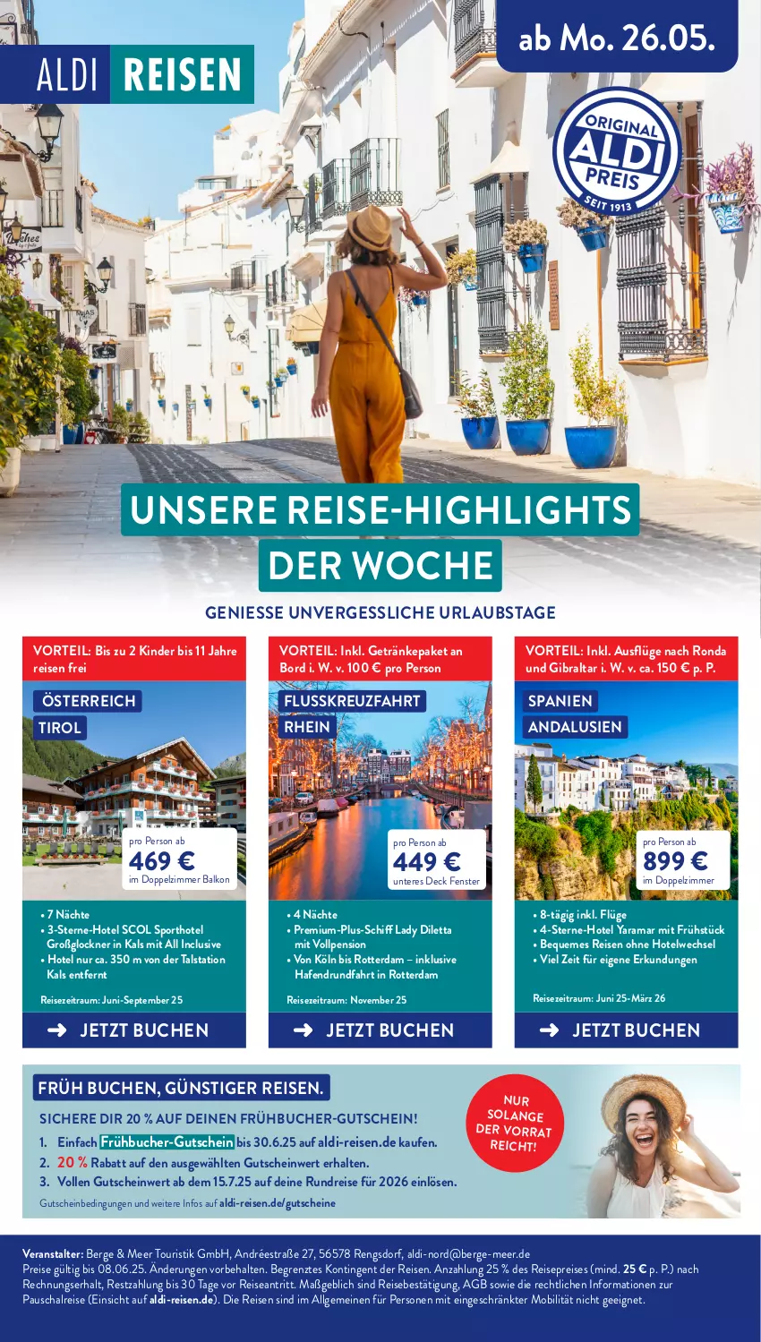 Aktueller Prospekt Aldi Nord - Von Montag - von 16.06 bis 21.06.2025 - strona 41 - produkty: aldi, buch, eis, fenster, getränk, getränke, gutschein, gutscheine, Kinder, LG, rama, reis, reise-highlights, Schal, Sport, Ti, ZTE