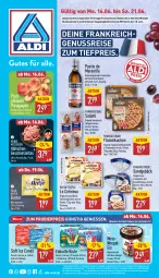 Gazetka promocyjna Aldi Nord - Von Montag - Gazetka - ważna od 21.06 do 21.06.2025 - strona 1 - produkty: aldi, angebot, angebote, asti, aus der tiefkühlung, Becher, beutel, bier, butter, creme, eier, eis, flammkuchen, flasche, frau antje, frucht, geschnetzeltes, getränk, gin, haselnuss, kuchen, lamm, LG, mac, mars, mit frucht, Nougatcreme, nuss, paraguayos, pfirsich, pfirsiche, plattpfirsiche, reis, salami, Schal, Schale, Ti, tiefpreis, Yo, Zelt, ZTE