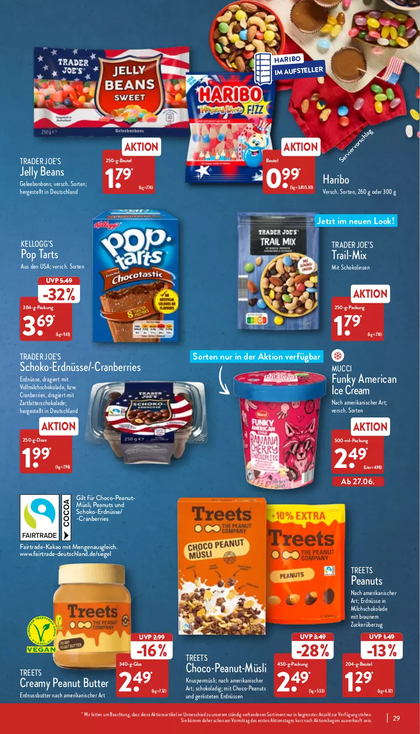 Aktueller Prospekt Aldi Nord - Aldi-Aktuell - von 27.06 bis 02.07.2022 - strona 29 - produkty: beutel, bonbons, braun, butter, cranberries, elle, erdnuss, Erdnussbutter, erdnüsse, erdnüssen, gelee, gin, haribo, kakao, Knuspermüsli, linsen, milch, müsli, nuss, peanut butter, schoko, schokolade, Schokolinsen, teller, Ti, vollmilch, Zartbitterschokolade, ZTE, zucker