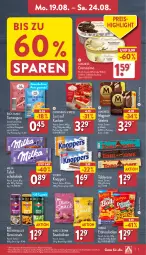 Gazetka promocyjna Aldi Nord - Von Montag - Gazetka - ważna od 24.08 do 24.08.2024 - strona 7 - produkty: alkohol, almighur, almighurt, auer, aus der tiefkühlung, Bad, beutel, coppenrath, cremissimo, eis, elle, erdnuss, frucht, fruchtjoghurt, gewürz, gewürzsalz, gin, joghur, joghurt, knoppers, kuchen, langnese, lorenz, Lust auf Kuchen, magnum, milka, nuss, olive, oliven, reis, salz, schoko, schokolade, sim, snack, stieleis, storck, tafelschokolade, teller, Ti, toblerone, torte, tortenguss, ZTE, zucker