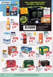 Gazetka promocyjna Combi - Prospekte - Gazetka - ważna od 09.12 do 09.12.2023 - strona 20 - produkty: Alwa, Cap, capri-sun, coca-cola, cola, deit, drink, eis, elle, energy drink, flasche, getränk, getränke, jever, jever pilsener, könig pilsener, krombache, krombacher, limo, limonade, limonaden, mineralwasser, monster, Monster Energy, orange, orangen, pils, pilsener, Quixx, reis, säfte, Spezi, Ti, valensina, wasser, ZTE