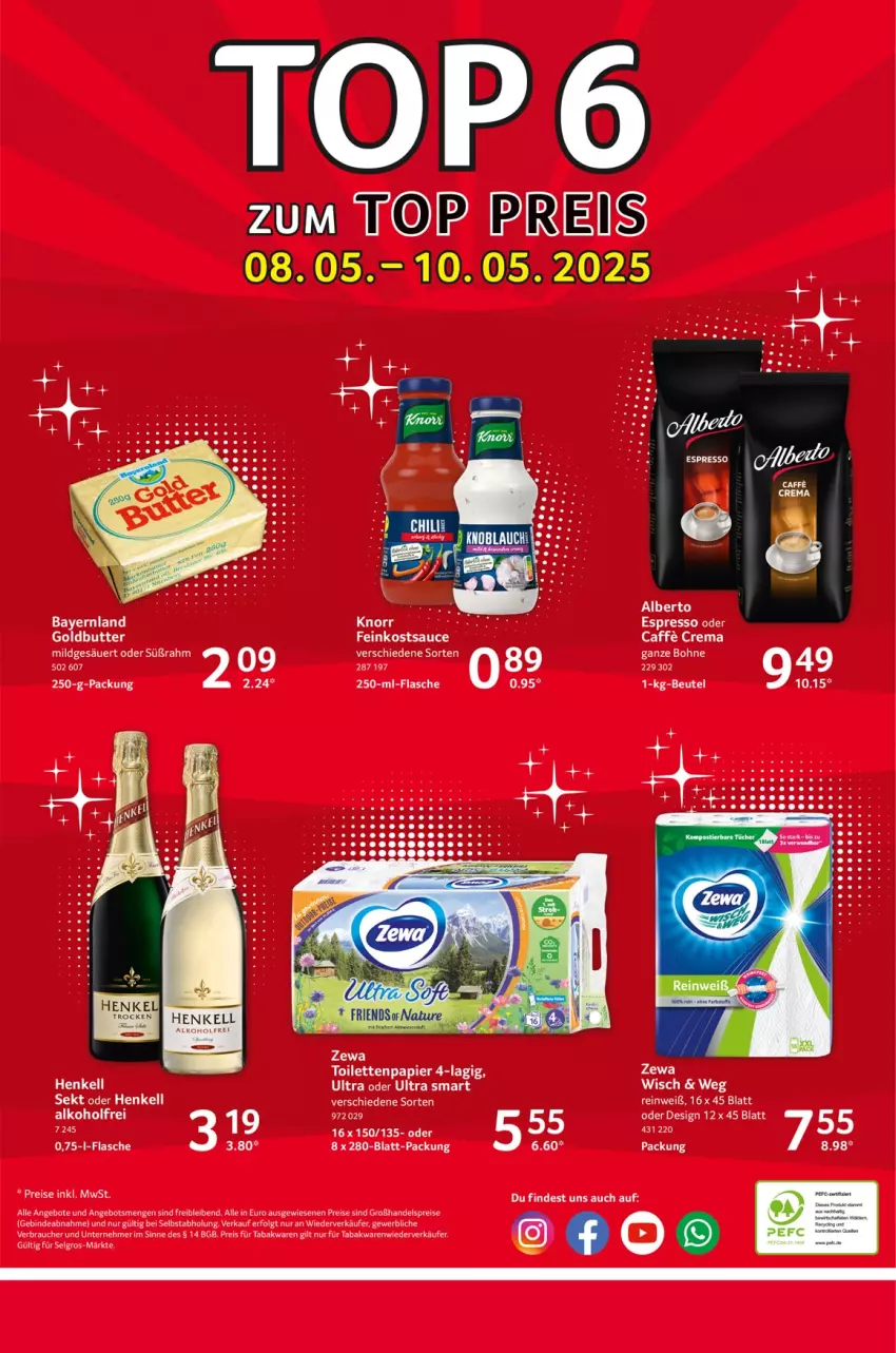 Aktueller Prospekt Selgros - Food - von 08.05 bis 14.05.2025 - strona 32 - produkty: alkohol, angebot, angebote, beutel, bohne, caffe, eis, flasche, henkel, henkell, LG, papier, Rauch, reis, sekt, Ti, toilettenpapier, zewa