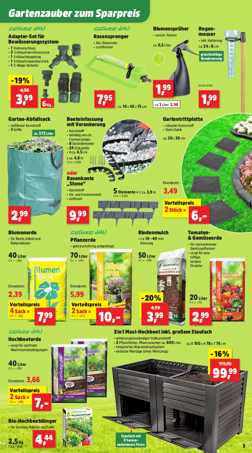Aktueller Prospekt Thomas Philipps - von 16.06 bis 21.06.2025 - strona 3 - produkty: adapter, bio, blume, blumen, blumenerde, dünger, eis, ente, erde, Garten, Gemüseerde, kräuter, latte, LG, messer, pflanze, pflanzen, pflanzerde, rasen, Rauch, reis, rind, rindenmulch, sac, salat, schlauch, Ti, tomate, tomaten, vorteilspreis, wasser, werkzeug
