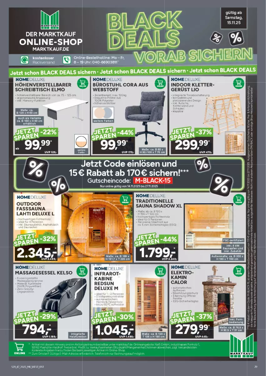 Aktueller Prospekt Marktkauf - Prospekt - von 16.11 bis 22.11.2025 - strona 29 - produkty: Elektro, elle, gutschein, Kamin, lack, ndk, Ofen, payback, Ria, schreibtisch, sessel, stuhl, Ti, tisch