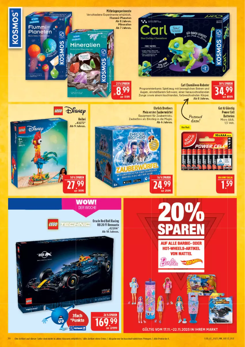Aktueller Prospekt Marktkauf - Prospekt - von 16.11 bis 22.11.2025 - strona 38 - produkty: auto, batterie, batterien, brot, brother, cin, eis, elle, ente, Leuchte, leuchten, red bull, reis, ring, spielzeug, Ti, würfel