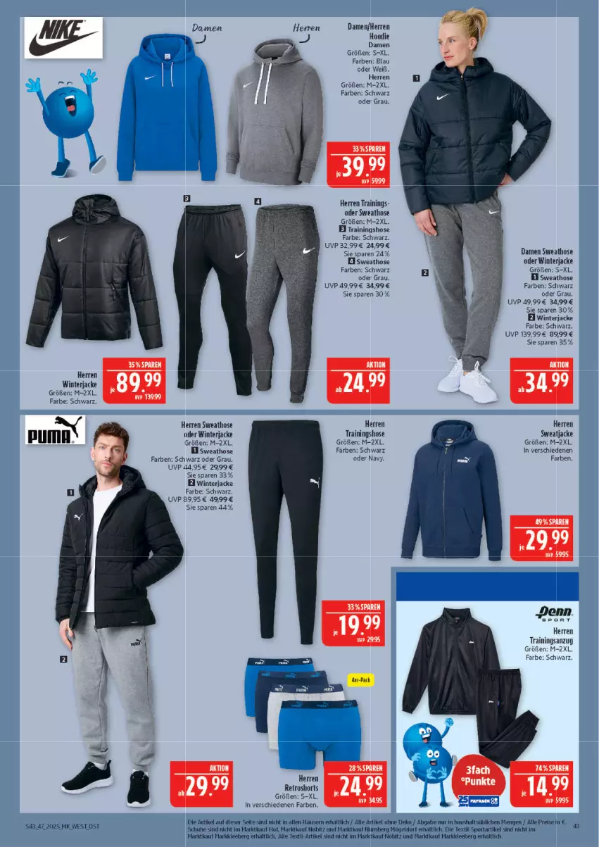Aktueller Prospekt Marktkauf - Prospekt - von 16.11 bis 22.11.2025 - strona 43 - produkty: Anzug, eis, hose, Jacke, reis, retroshorts, schuhe, shorts, Sport, Sweathose, sweatjacke, Ti, trainingsanzug, Trainingshose