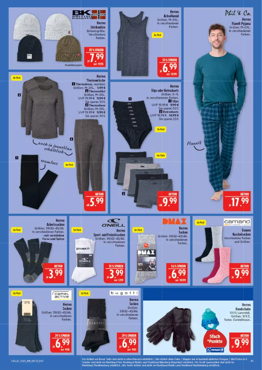 Aktueller Prospekt Marktkauf - Prospekt - von 16.11 bis 22.11.2025 - strona 45 - produkty: braun, dell, eier, eis, Freizeitsocken, handschuhe, hose, Kuschelsocken, lamm, Lammfell, Mode, Mütze, Pyjama, retroshorts, schuhe, shirt, shorts, socken, Spiele, Sport, Thermoshirt, Ti
