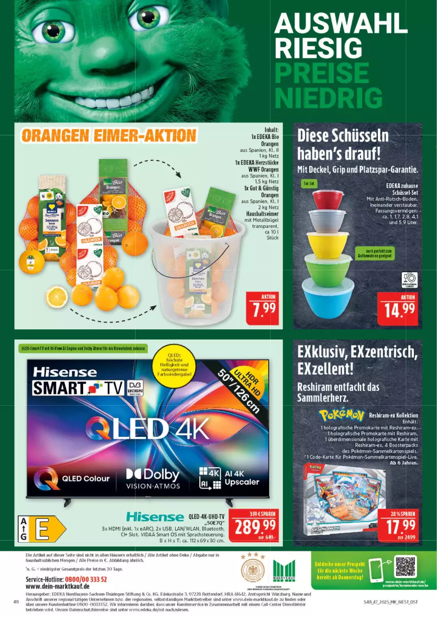 Aktueller Prospekt Marktkauf - Prospekt - von 16.11 bis 22.11.2025 - strona 48 - produkty: acer, bett, bio, bügel, decke, Deckel, deka, edeka bio, eimer, eis, elle, fisch, fische, HDMI, Kartenspiel, orange, orangen, qled, reis, Ti, uhd, usb, ZTE