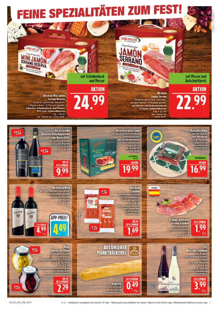 Aktueller Prospekt Marktkauf - Prospekt - von 16.11 bis 22.11.2025 - strona 7 - produkty: aeg, aktionspreis, auer, aufschnitt, Bad, Barolo, Bau, Bauer, deka, eis, elle, ente, feta, flasche, gin, LG, mac, messer, nuss, reis, rohschinken, schinken, Schmuck, serrano, Speck, südtiroler, tee, Ti, ZTE