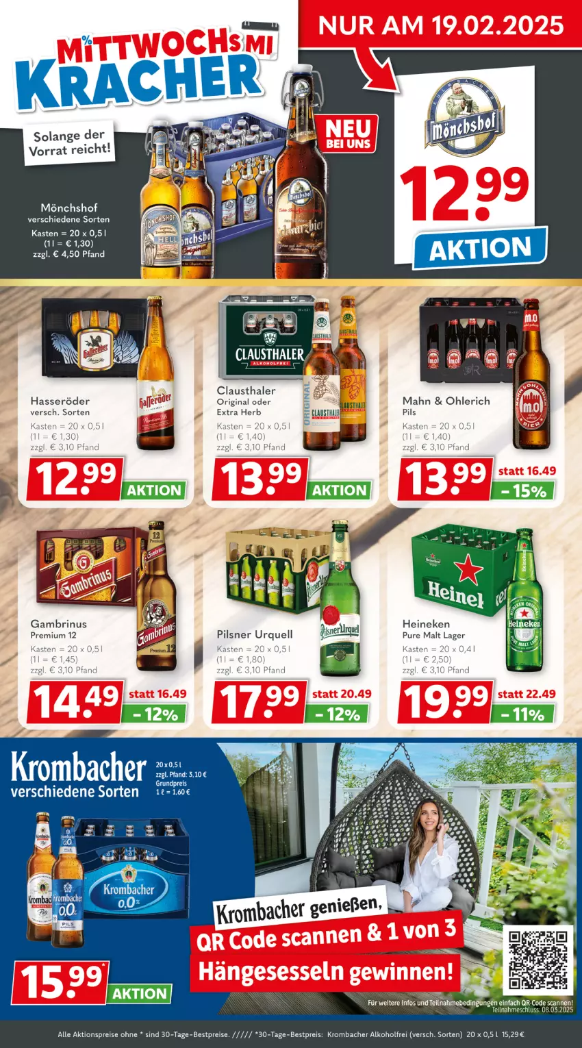 Aktueller Prospekt Getraenkeland - von 17.02 bis 01.03.2025 - strona 2 - produkty: aktionspreis, alkohol, aust, bestpreis, bestpreise, clausthaler, eis, gin, hasseröder, heineken, krombache, krombacher, mönchshof, pils, pilsner, pilsner urquell, reis, Ti