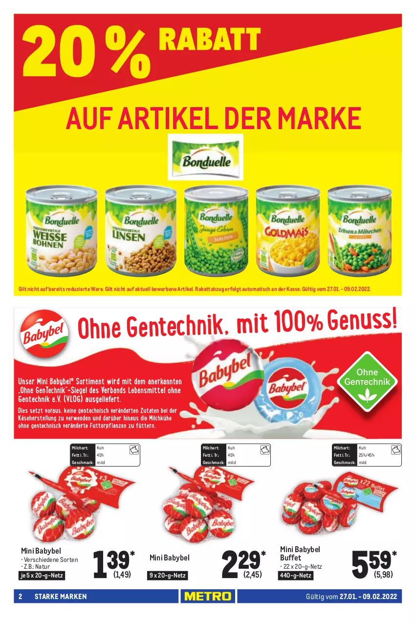 Aktueller Prospekt Metro - Starke Marken - von 27.01 bis 09.02.2022 - strona 2 - produkty: auto, babybel, LG, mac, milch, mini babybel, natur, Ti, tisch