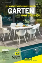 Gazetka promocyjna Metro - Garten und Terasse - Gazetka - ważna od 06.04 do 06.04.2022 - strona 1 - produkty: esstisch, garnitur, Garten, HP, latte, Metro, stuhl, Ti, tisch, tischplatte