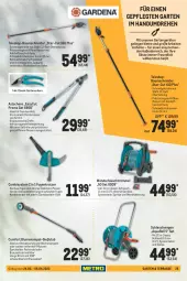 Gazetka promocyjna Metro - Garten und Terasse - Gazetka - ważna od 06.04 do 06.04.2022 - strona 25 - produkty: aqua, Bau, blume, blumen, Blumenampel, brause, edelstahl, gardena, Garten, Gartenschere, Holz, Kraut, leine, Liege, messer, pflanze, pflanzen, saft, Schere, schlauch, schlauchwagen, Teleskop, Ti, trommel, wandhalterung