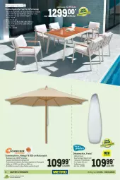 Gazetka promocyjna Metro - Garten und Terasse - Gazetka - ważna od 06.04 do 06.04.2022 - strona 6 - produkty: aluminiumgestell, armlehnen, Dekoleuchte, eis, esstisch, garnitur, Garten, Holz, kissen, Leuchte, natur, Rückenkissen, sessel, sonnenschirm, Ti, tisch, wasser