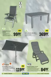 Gazetka promocyjna Metro - Garten und Terasse - Gazetka - ważna od 06.04 do 06.04.2022 - strona 8 - produkty: aluminiumgestell, Garten, HP, latte, LG, Liege, natur, pool, sessel, sonnenschirm, Ti, tisch, tischplatte, wasser