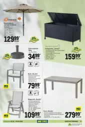 Gazetka promocyjna Metro - Garten und Terasse - Gazetka - ważna od 06.04 do 06.04.2022 - strona 9 - produkty: aluminiumgestell, auflagenbox, braun, eis, Garten, HP, klappstuhl, latte, LG, natur, rama, rel, rückenlehne, schirmständer, sonnenschirm, stuhl, Ti, tisch, tischplatte