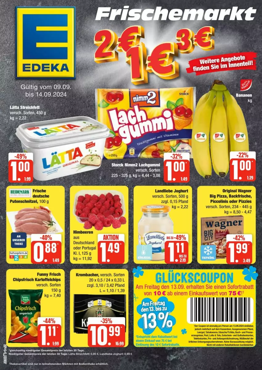 Aktueller Prospekt Edeka - Prospekte - von 07.09 bis 14.09.2024 - strona 1 - produkty: eis, joghur, joghurt, landliebe, landliebe joghurt, lätta, reis, Ti, ZTE