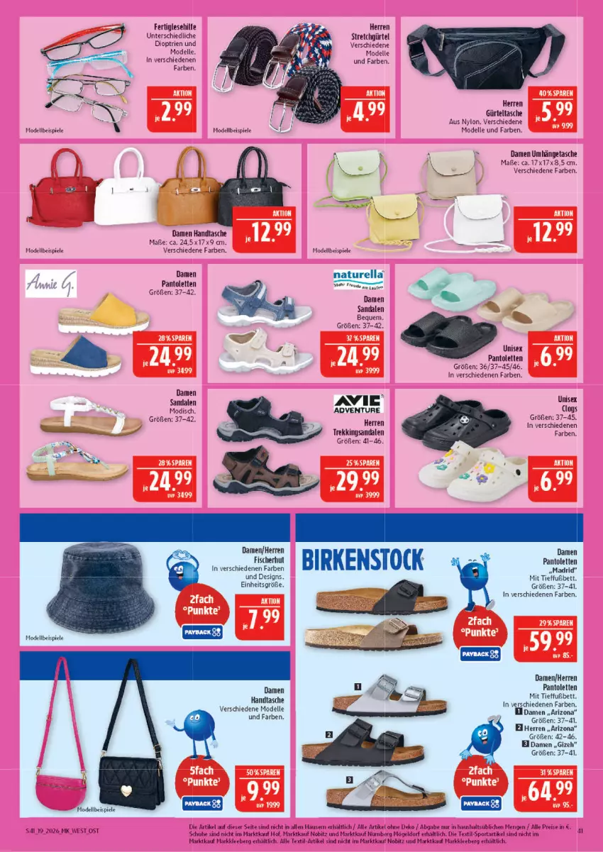 Aktueller Prospekt Marktkauf - Prospekt - von 03.05 bis 09.05.2026 - strona 41 - produkty: bett, Clogs, dell, eis, elle, fisch, fische, Fischer, gürteltasche, Handtasche, Laufen, Mode, natur, Naturella, pantolette, pantoletten, reis, rel, sandale, sandalen, schuhe, Spiele, Sport, Tasche, Ti, umhängetasche