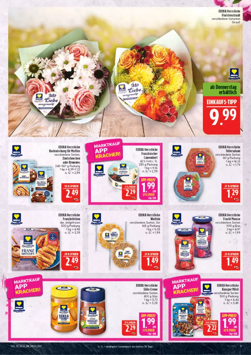 Aktueller Prospekt Marktkauf - Prospekt - von 03.05 bis 09.05.2026 - strona 5 - produkty: backmischung, brötchen, brownie, brownies, camembert, creme, deka, elle, frucht, mousse, Muffin, muffins, müsli, Ria, salami, teller, Ti