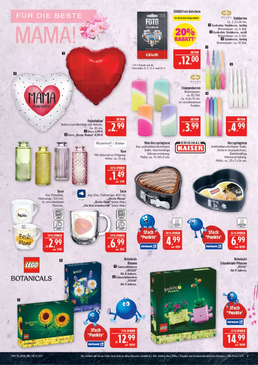Aktueller Prospekt Marktkauf - Prospekt - von 03.05 bis 09.05.2026 - strona 9 - produkty: auer, ball, blume, blumen, deka, eis, gin, gutschein, kerze, mam, pflanze, pflanzen, reis, ring, Schaukel, sonnenblume, sonnenblumen, Springform, Stabkerze, tasse, Ti, Vase