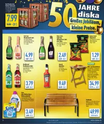 Gazetka promocyjna Diska - Gazetka - ważna od 04.05 do 04.05.2024 - strona 5 - produkty: aktionspreis, alkohol, aperol, Bad, bambus, Bank, beistelltisch, chips, chipsfrisch, eier, eis, flasche, funny-frisch, Garten, Holz, latte, likör, limo, limonade, nordbrand, reis, rwe, sekt, Ti, tisch, vollwaschmittel, waschmittel, wein