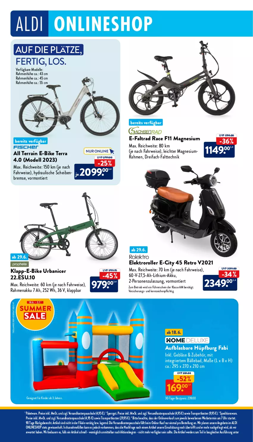 Aktueller Prospekt Aldi Nord - ALDI Aktuell - von 26.06 bis 01.07.2023 - strona 34 - produkty: akku, aldi, angebot, angebote, auer, Bad, Bau, bestpreis, dell, E-Bike, eis, Elektro, Elektroroller, elle, erde, gin, Hüpfburg, Kinder, magnesium, Mode, ndk, reis, Roller, rwe, Schal, Schale, Sport, Ti, uhr