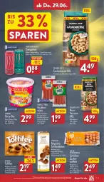 Gazetka promocyjna Aldi Nord - ALDI Aktuell - Gazetka - ważna od 01.07 do 01.07.2023 - strona 31 - produkty: beutel, buch, Cashew, cashewkerne, creme, drink, eis, elle, haribo, haselnuss, Holz, karamell, kuchen, LG, monster, Monster Energy, natur, Nougatcreme, nuss, reis, Ria, schoko, schokolade, storck, teller, Ti, toffifee, waffeln, ZTE, zucker