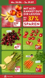 Gazetka promocyjna Aldi Nord - ALDI Aktuell - Gazetka - ważna od 01.07 do 01.07.2023 - strona 4 - produkty: aldi, ananas, angebot, Bundmöhren, eis, kirsch, kirsche, kirschen, LG, möhren, Nektar, nektarinen, rispentomaten, Schal, Schale, Ti, tomate, tomaten, ZTE