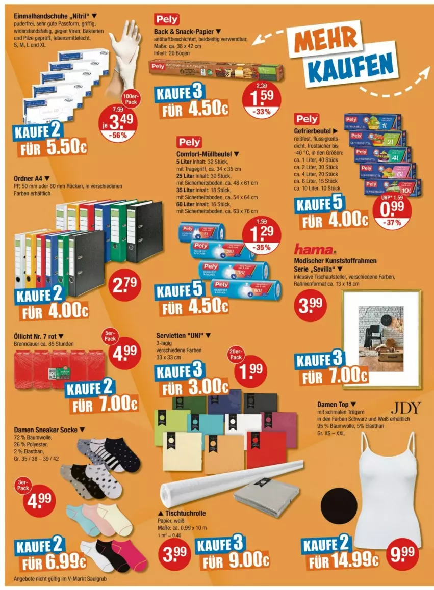 Aktueller Prospekt Vmarkt - Prospekte - von 15.05 bis 21.05.2025 - strona 18 - produkty: angebot, angebote, auer, Bau, baumwolle, handschuhe, LG, papier, rwe, schuhe, snack, sneaker, Ti, tisch, tuc, wolle