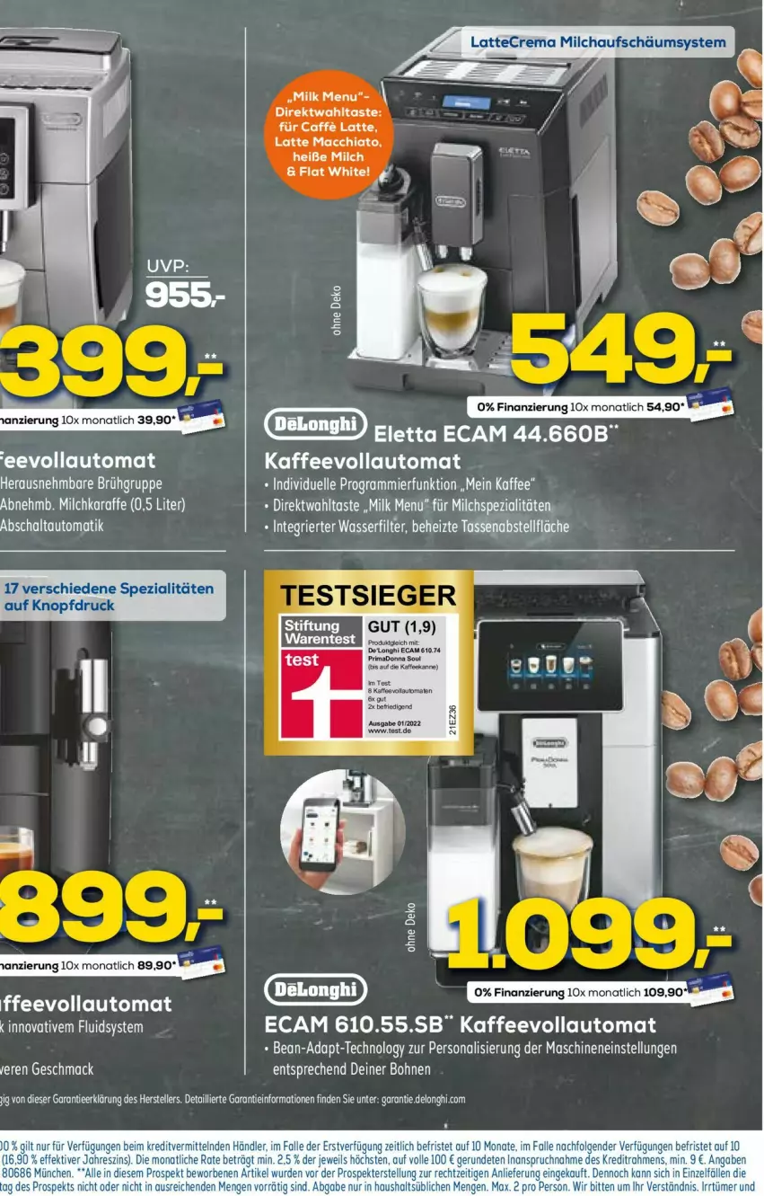 Aktueller Prospekt Euronics - Prospekte - von 01.03 bis 08.03.2023 - strona 14 - produkty: ACC, auto, bohne, bohnen, caffe, chia, delonghi, elle, kaffee, kaffeevollautomat, Karaffe, latte, latte macchiato, LG, mac, macchiato, milch, rel, Schal, Spezi, teller, Ti, wasser, wasserfilter, ZTE