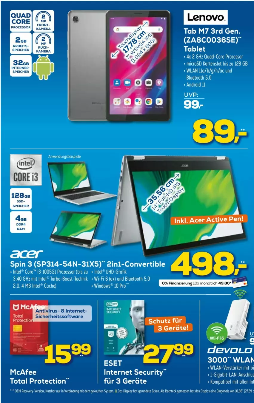 Aktueller Prospekt Euronics - Prospekte - von 01.03 bis 08.03.2023 - strona 3 - produkty: eis, Intel, lenovo, microsd, Spiele, tablet, Ti