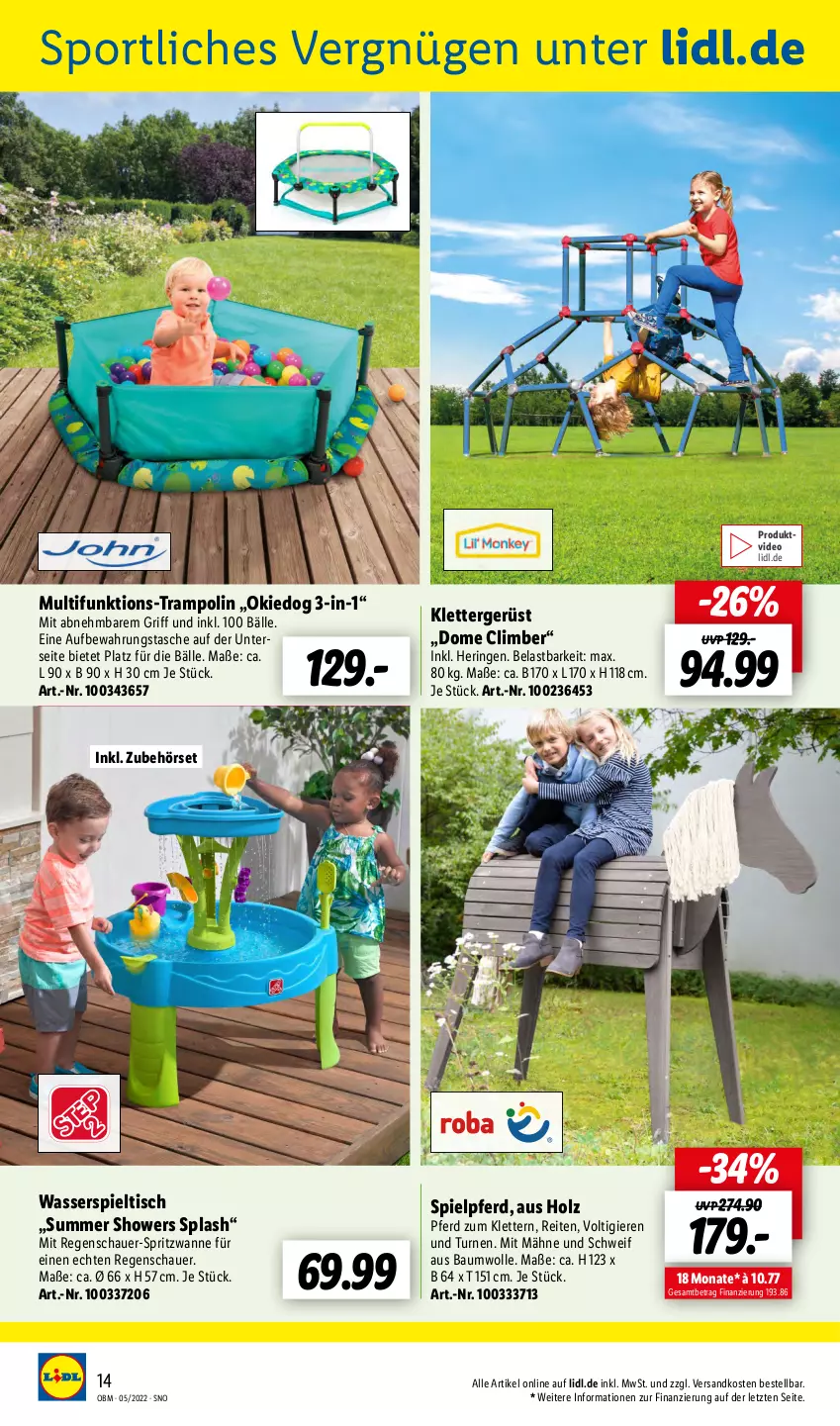 Aktueller Prospekt Lidl - Aktuelle Onlineshop-Highlights - von 01.05 bis 31.05.2022 - strona 14 - produkty: auer, aufbewahrungstasche, Bau, baumwolle, deo, hering, Holz, ndk, ring, Spieltisch, Sport, Tasche, Ti, tisch, Trampolin, Wanne, wasser, wolle, ZTE