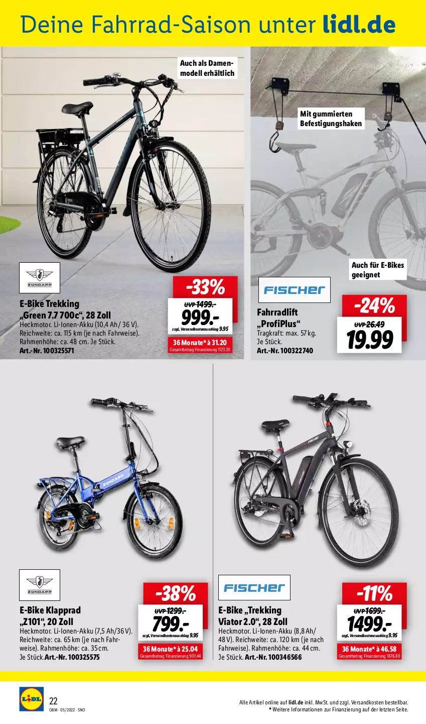 Aktueller Prospekt Lidl - Aktuelle Onlineshop-Highlights - von 01.05 bis 31.05.2022 - strona 22 - produkty: akku, dell, E-Bike, E-Bikes, eis, Fahrrad, Klapprad, kraft, Mode, ndk, rwe, shake, Ti, ZTE