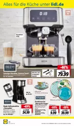 Gazetka promocyjna Lidl - Aktuelle Onlineshop-Highlights - Gazetka - ważna od 31.05 do 31.05.2022 - strona 40 - produkty: Becher, elle, espresso, geschirr, kaffee, kaffeemaschine, küche, Leuchte, LG, Metro, mikrowelle, ndk, spülmaschinen, tasse, teller, Ti, timer, wasser, wassertank