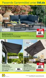 Gazetka promocyjna Lidl - Aktuelle Onlineshop-Highlights - Gazetka - ważna od 31.05 do 31.05.2022 - strona 6 - produkty: ampelschirm, Bank, eis, Garten, gartenmöbel, Holz, kissen, möbel, natur, ndk, Ria, sitzkissen, Ti, tisch, wasser, ZTE