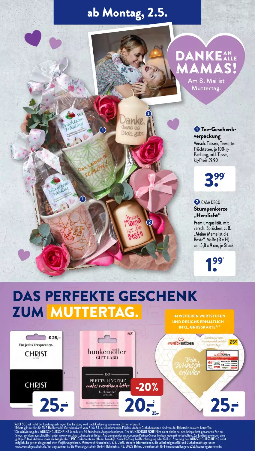 Aktueller Prospekt AldiSud - ALDI Aktuell - von 02.05 bis 05.05.2022 - strona 13 - produkty: aldi, angebot, angebote, casa deco, eis, ente, erde, früchte, Früchtetee, guthabenkarte, gutschein, kerze, mam, reis, ring, tasse, tee, Ti, weck